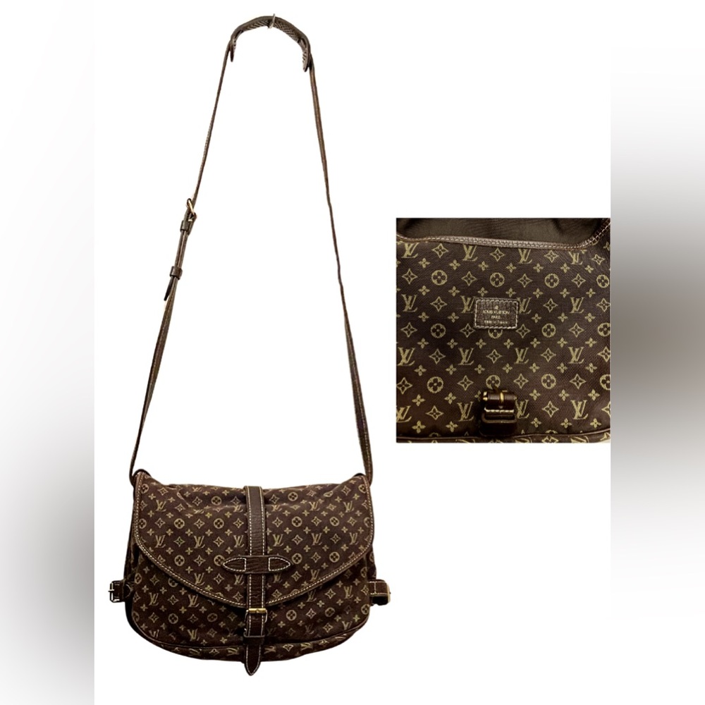 Louis Vuitton Saumur 30 Monogram Brown Denim Crossbody / Shoulder Bag